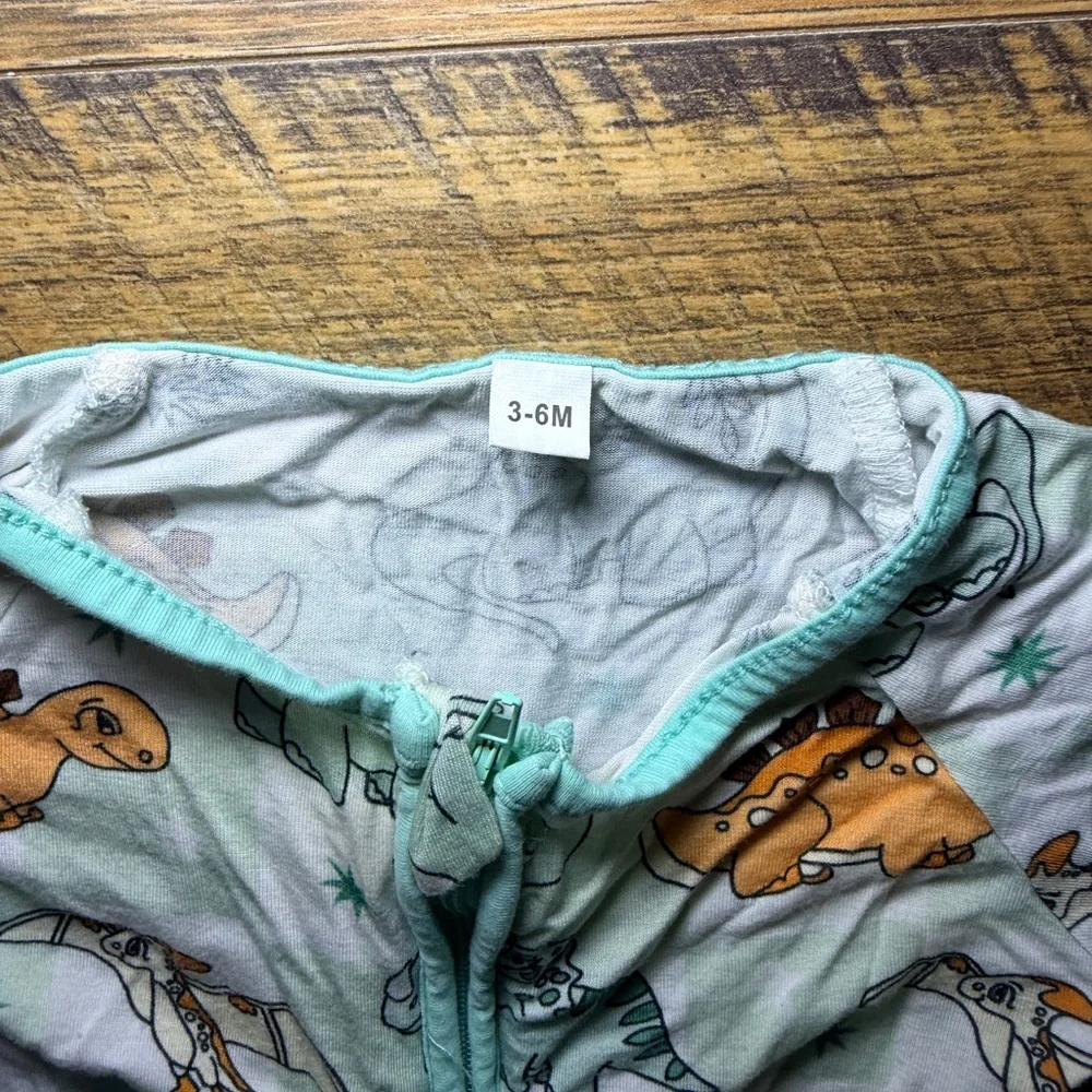 Unbranded Kids Mint Dinosaur One-Piece Sleeper